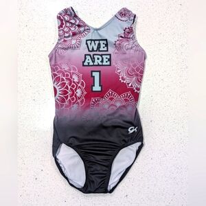 REGIONALS #1 GK ELITE Gymnastics Dance Leotard Small OPEN BACK Competition Leo